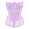 Women's Boned Corset Top Lingerie Bridal Underbust Low Back Waist Belt, Purple