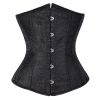 Women's Lace Up Boned Lingerie Bridal Underbust Corset Top Low Back, Black