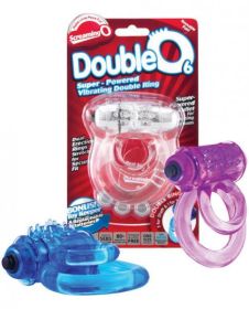 Double O 6 Speed Vibrating Cock Ring Assorted Color