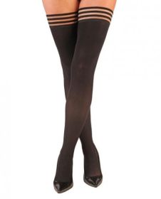 Kixies Dana Lynn Ribbed Thigh High Tights Black B