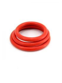 M2M Cock Ring Nitrile 3 Pieces Set Red