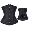 Women's Lace Up Boned Lingerie Bridal Underbust Corset Top Low Back, Black