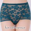 2 Pcs Women Lace Sexy Bikini Panties Pack Flower Mesh Underwear Plus Size Boyshorts Panties,Purple Green