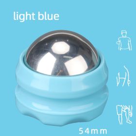Handheld Stainless Steel Ice Applied Cold And Hot Ball Massager (Option: 54mm ball light blue base)