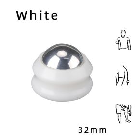 Handheld Stainless Steel Ice Applied Cold And Hot Ball Massager (Option: 32mm ball white base)