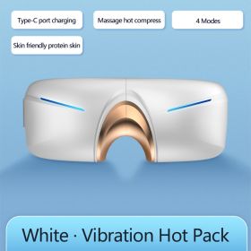 Home Electric Intelligent Bluetooth Hot Compress Eye Protector (Option: White-Vibration hot compress)