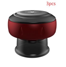 Electric Cupping Machine Push-button Vacuum Gua Sha Machine Wireless Charging (Option: Red 3pcs-6speed charging)