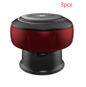 Electric Cupping Machine Push-button Vacuum Gua Sha Machine Wireless Charging (Option: Red 3pcs-6speed charging)