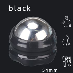 Handheld Stainless Steel Ice Applied Cold And Hot Ball Massager (Option: 54mm ball black base)