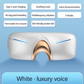 Home Electric Intelligent Bluetooth Hot Compress Eye Protector (Option: White-Luxury voice model)
