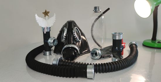 Breath Control Latex Diy Grimace Gas Headgear (Option: Set4)