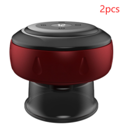 Electric Cupping Machine Push-button Vacuum Gua Sha Machine Wireless Charging (Option: Red 2pcs-6speed charging)
