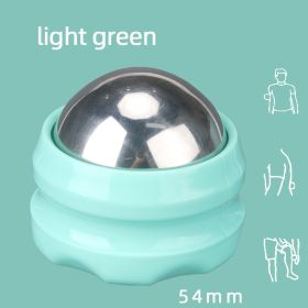 Handheld Stainless Steel Ice Applied Cold And Hot Ball Massager (Option: 54mm ball light green base)