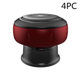 Electric Cupping Machine Push-button Vacuum Gua Sha Machine Wireless Charging (Option: Red 4pcs-6speed charging)