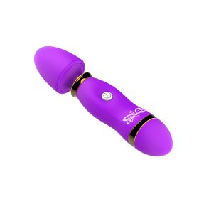 12 Modes Insertable Powerful Wand Massager G spot Nipple Stimulating Vibrator (Color: purple)