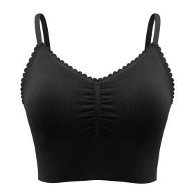 Plus Size Lace Wireless Bras For Women; Low-Impact Activity Sleep Bralette; Comfort Workout Sports Bra; Comfortable Full Coverage; Soft And Breathable (Color: black, size: 1XL)