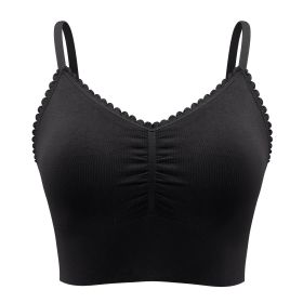 Plus Size Lace Wireless Bras For Women; Low-Impact Activity Sleep Bralette; Comfort Workout Sports Bra; Comfortable Full Coverage; Soft And Breathable (Color: black, size: 1XL)