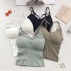 Women Cotton Underwear Push Up Bra Sexy Top Women Suspender Tank Up Fashion Solid Color Lingerie Female Soft Top Brassreie