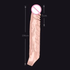 Sex Toys For Men Penis Sleeve Penise Enlargement Extender Condoms Small Cock Increase Extension Nozzles Goods For Adults (Style: flesh color-M)