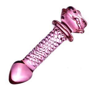 Flower Crystal Glass Anal Plug Masturbation Sex Toys For Women Men Butt Plug Adult Products Pink Prostate Massager Anal Sex Toys (Color: 1)