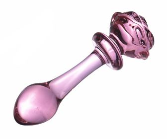 Flower Crystal Glass Anal Plug Masturbation Sex Toys For Women Men Butt Plug Adult Products Pink Prostate Massager Anal Sex Toys (Color: 2)