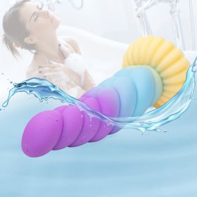 Colorful Silicone Threaded Anal Plug Buttplug for Men Women Masturbation Anal Dildos Soft Sex Toys Prostate Sex Shop Butt Plug (Color: Colorful)