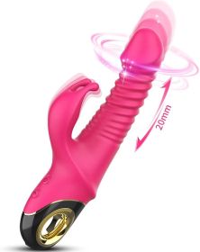 3 In 1 Clitoral Sucking Rabbit G Spot Vibrator Anal Triple Curve 12 Function Waterproof Dildo Vibrator For Her (Color: purple)