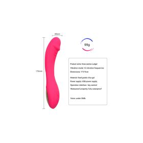 12 Freq G spot Vibrator Insertable Dildos Vibrator Clitoral Stimulator Sex Toys (Color: Pink)