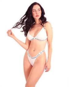 Morning Sex Two-Piece Bikini Set - White (Color: White, size: small)