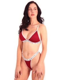 Morning Sex Two-Piece Bikini Set - Red (Color: Red, size: small)
