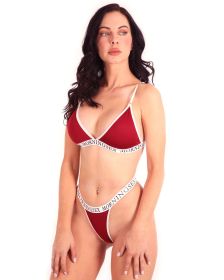 Morning Sex Two-Piece Bikini Set - Red (Color: Red, size: medium)