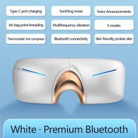 Home Electric Intelligent Bluetooth Hot Compress Eye Protector (Option: White-Ultimate Bluetooth version)