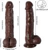 Massive Huge Giant 10 inch Realistic Dildos;  Big Lifelike Huge Penis with Strong Suction Cup for Hand-Free Play Vagina G-spot Anal Simulate;  Women F