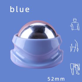 Handheld Stainless Steel Ice Applied Cold And Hot Ball Massager (Option: 52mm ball blue base)