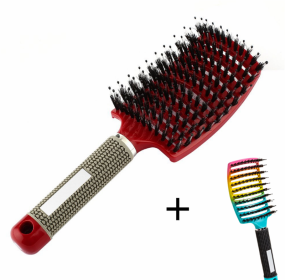 Bristle Fluffy Shaping Hollow Comb (Option: Dazzle and red)