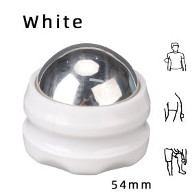 Handheld Stainless Steel Ice Applied Cold And Hot Ball Massager (Option: 54mm ball white base)