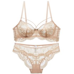 Push Up Plus Size Bra Set Ultra-thin Women's Underwear (Option: Skin Color-75B)